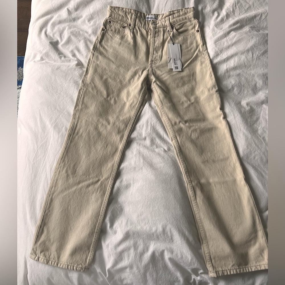 Khaki jeans High Rise, Regular Length
